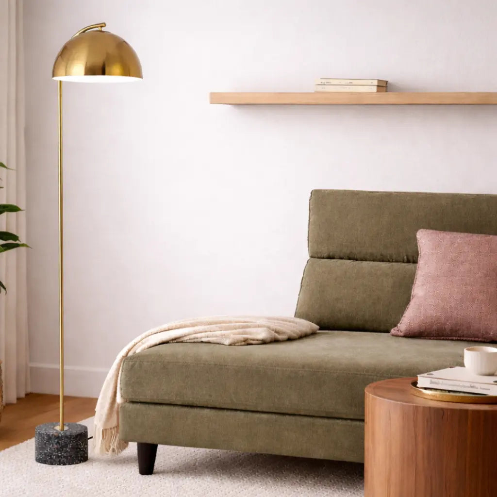 ORTEZ Floor Lamp - Black Terrazzo/Antique Gold