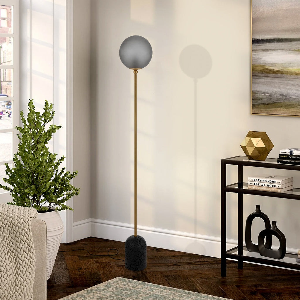 GINA Floor Lamp - Black/Smoke