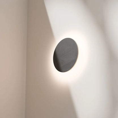 Calibo Orville 300mm Travertine Stone Eclipse Wall Light - Travertine with Black