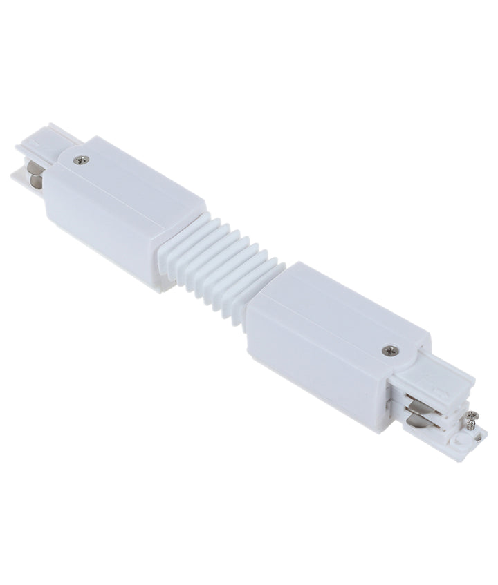 4 Wire 3 Circuit Universal Tracks, Connectors, End Cap & Live End - Flexible Connector WHITE