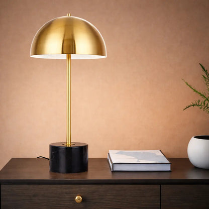 DOMEZ Table Lamp - Black Marble/Antique Gold
