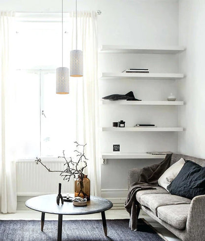 MODELLO: Modern Embossed Oblong Shape Pendant Light - White