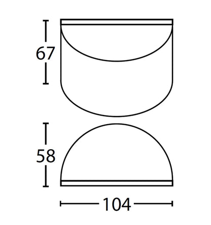 STE: Exterior 12V Bronze Curved Surface Mounted Step / Wall Lights IP65 - Large
