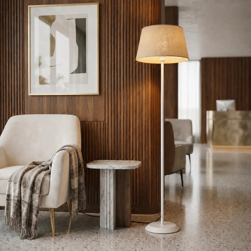 JAXON Floor Lamp - White/Wheat