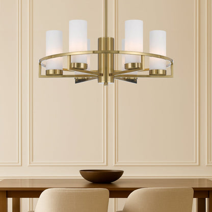 EAMON 6 Pendant Light - Brass/Opal Matt