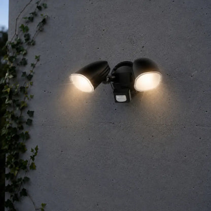 CLARION Twin Exterior LED Spotlight with Sensor - Black