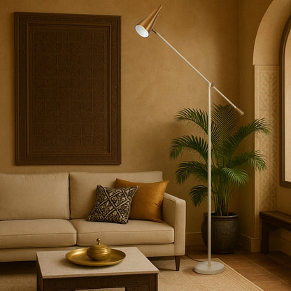JIBARA Floor Lamp - Beige/Brass