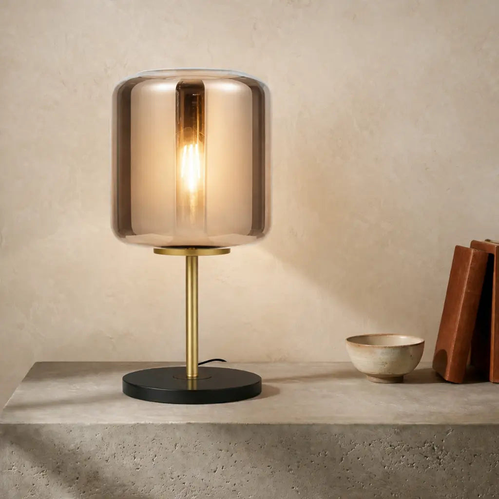 KOROVA Table Lamp - Brass Matt/Smoke