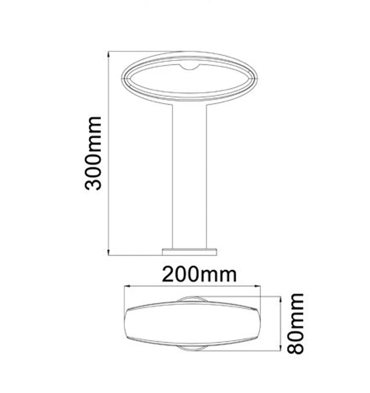 Horus LED Surface Mounted Open Oval Bollard Lights IP54 - 300mm
