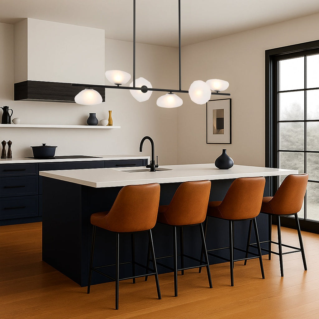 ZECCA 6 Linear Pendant Light - Black/Frost