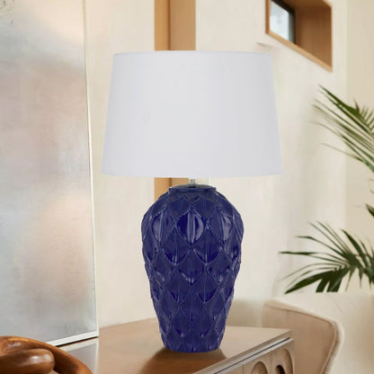 MADRID Ceramic Table Lamp - Blue/White