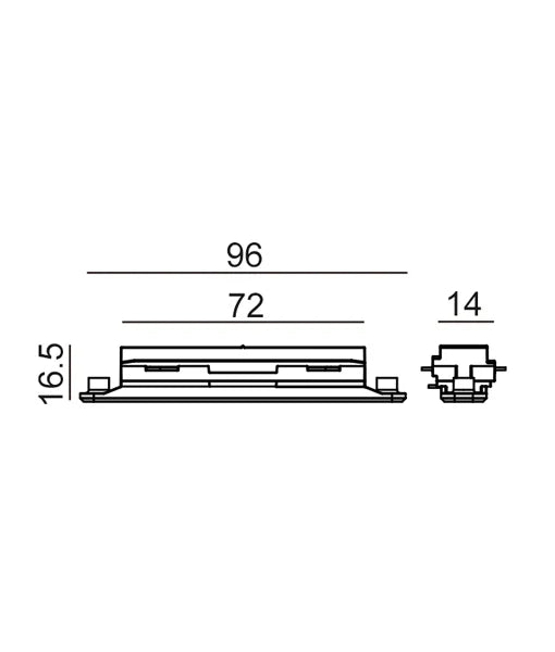 3 Wire 1 Circuit Universal Tracks, Connectors, End Cap & Live End - Connector Mini Straight BLACK