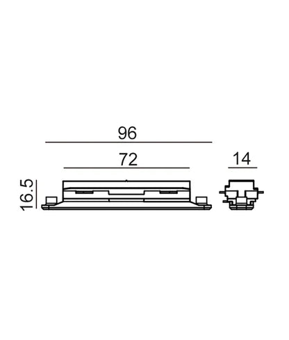 3 Wire 1 Circuit Universal Tracks, Connectors, End Cap & Live End - Connector Mini Straight BLACK