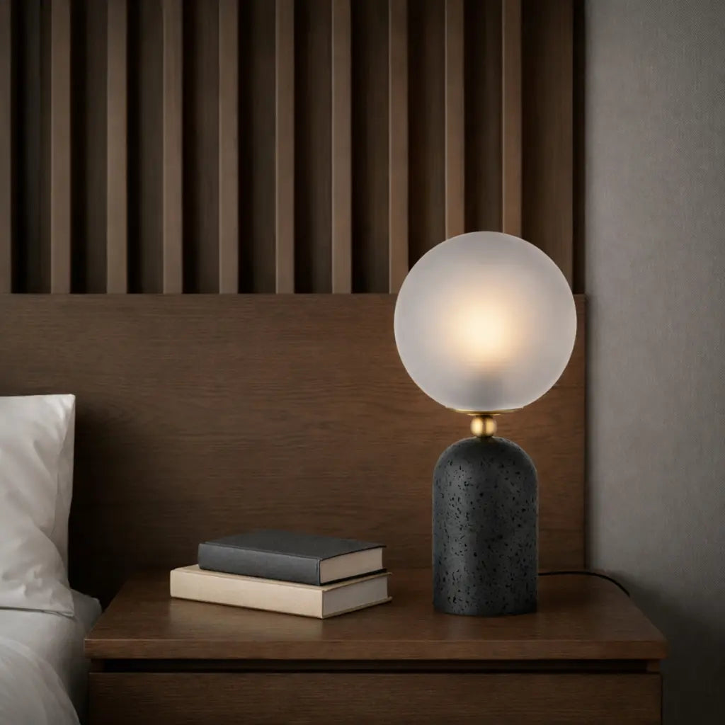 GINA Table Lamp - Black/Smoke