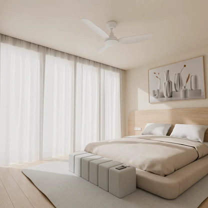Calibo Clayfield 48" DC Ceiling Fan with LED Light and Remote - White