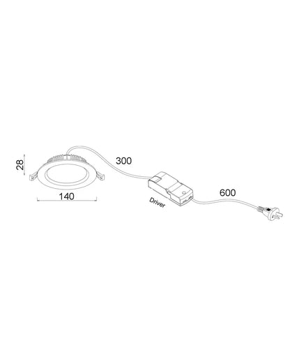 COSMOTRI: LED Tri-CCT Dimmable Fixed White Downlights IP20 - 15W