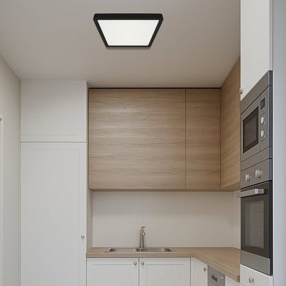 LUNOS 30CM 24W 3CCT Square LED Oyster Dimmable Ceiling Light - Black