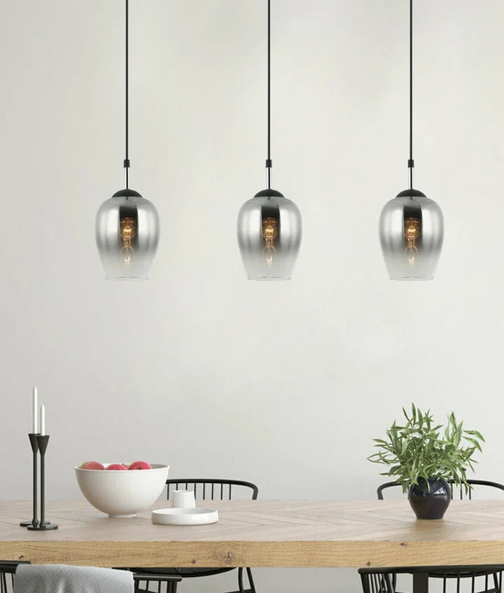 VINUM: Interior Wine Glass Shape Chrome with Fading Effect Glass Pendant Light