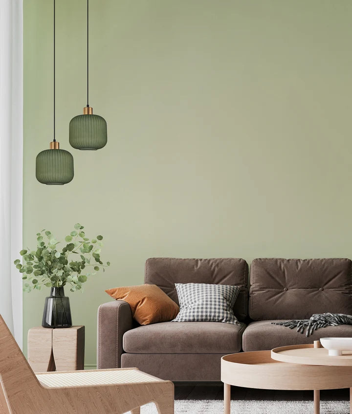 GOMITAS: Interior Translucent Glass Shade with Brass Highlight Pendant Lights - Green