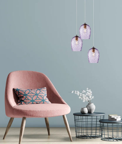 NETA: Interior PURPLE Wine Glass Shade Segmented Pendant Lights