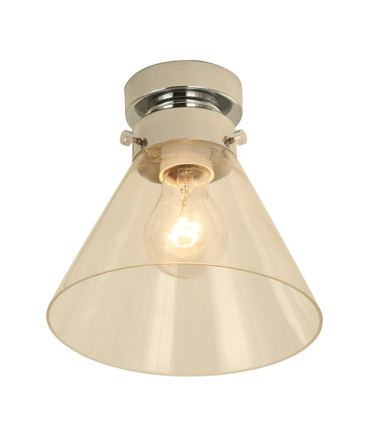 D.I.Y. Batten Fix Ceiling Lights - Small Cone Shape Fixtures (Clear Glass & Chrome Batten)