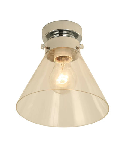 D.I.Y. Batten Fix Ceiling Lights - Small Cone Shape Fixtures (Clear Glass & Chrome Batten)