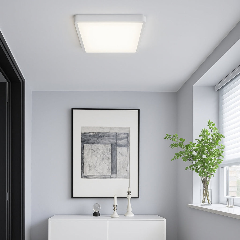LUNOS 40CM 30W 3CCT Square LED Oyster Dimmable Ceiling Light - White