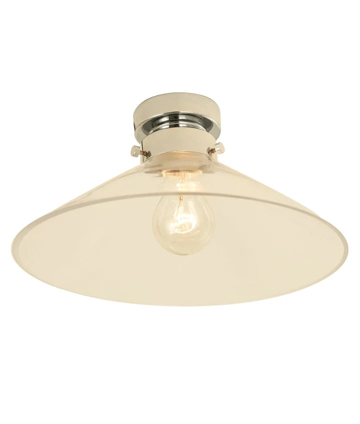 D.I.Y. Batten Fix Ceiling Lights - Large Cone Shape Fixture (Clear Glass & Chrome Batten)
