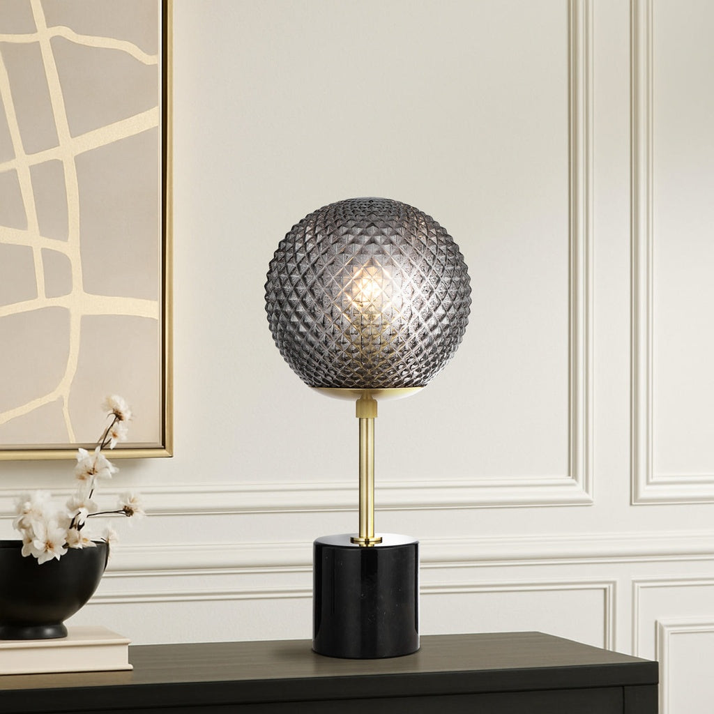 ELWICK Table Lamp - Black/Smoke