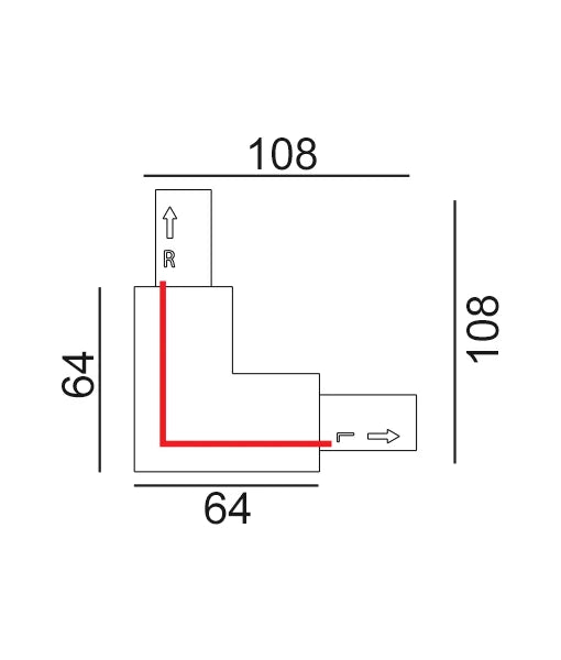 3 Wire 1 Circuit Universal Tracks, Connectors, End Cap & Live End - Connector L-Piece (Left) WHITE