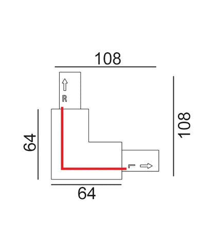 3 Wire 1 Circuit Universal Tracks, Connectors, End Cap & Live End - Connector L-Piece (Left) WHITE