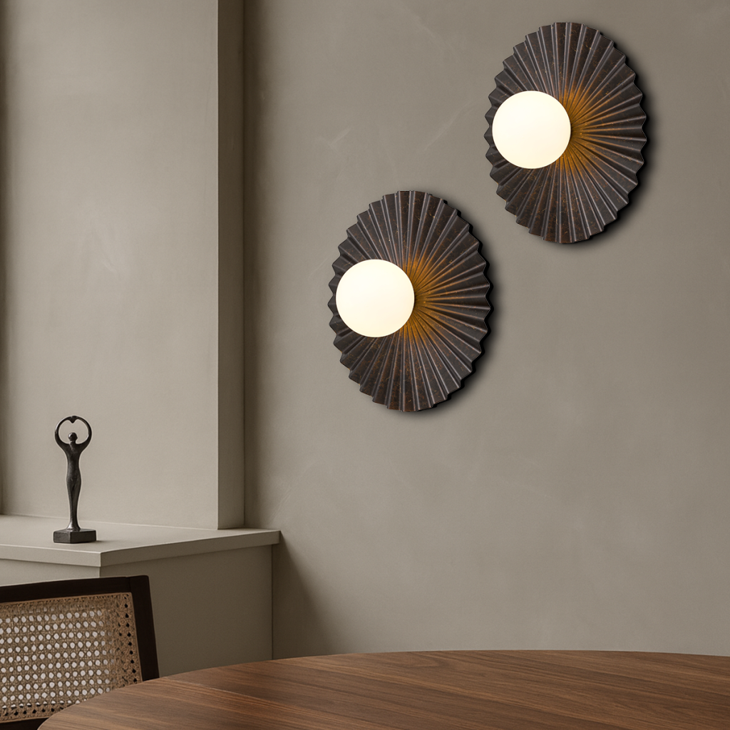 KINSO 35CM Wall Light - Antique Copper/Opal Matt