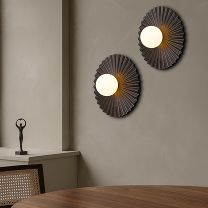 KINSO 35CM Wall Light - Antique Copper/Opal Matt