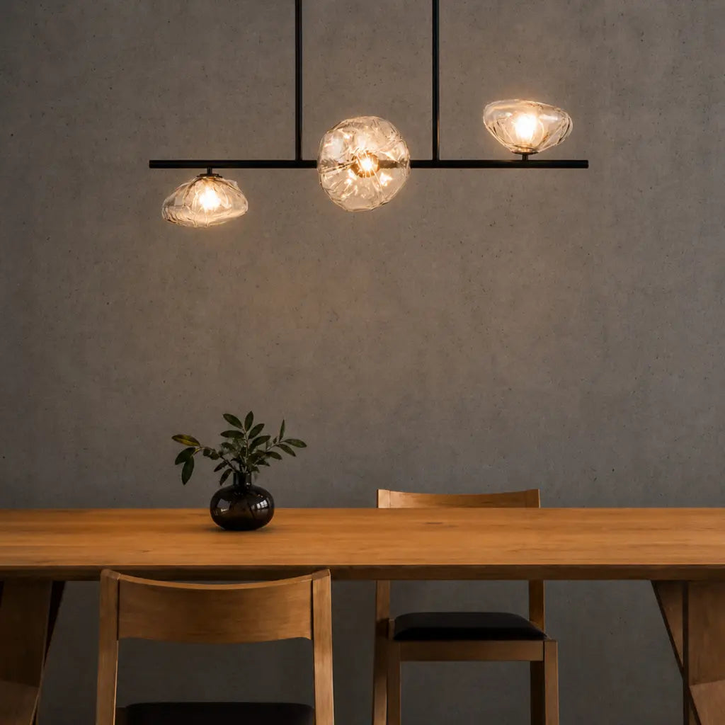 ZECCA 3 Linear Pendant Light - Black/Smoke