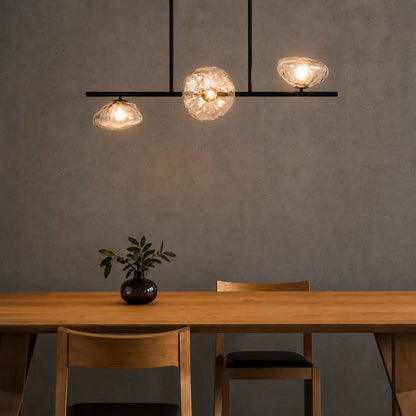 ZECCA 3 Linear Pendant Light - Black/Smoke