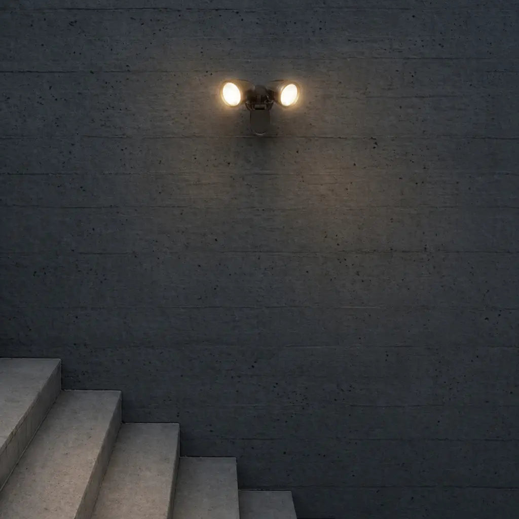ILLUME Twin Exterior LED Spotlight with Sensor- Black