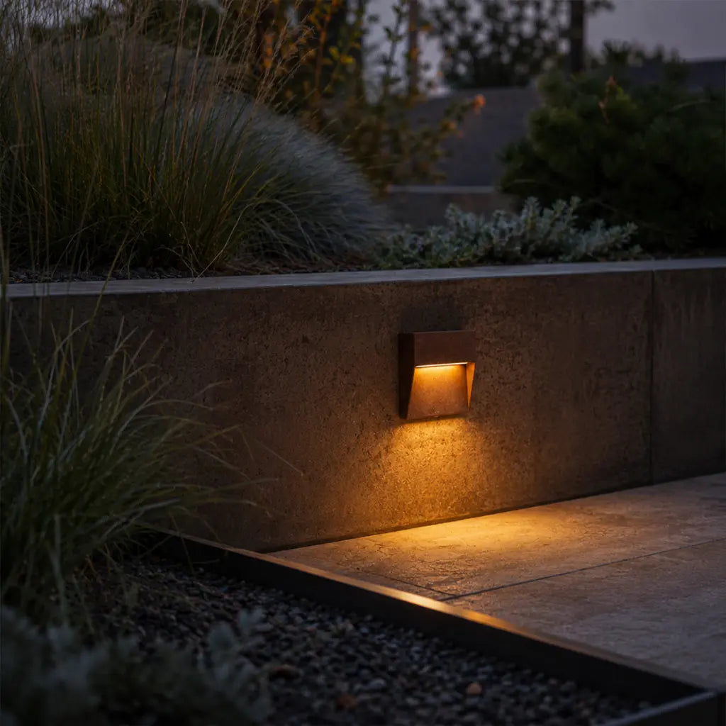 TERIN 24V Exterior Square Wall Light - Corten