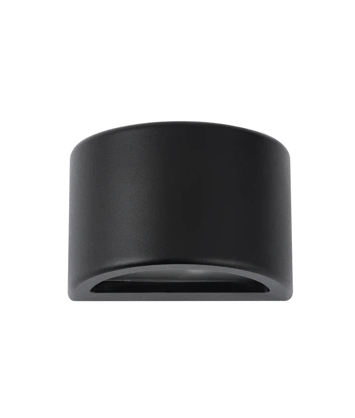 STE: Exterior 12V Matte Black Curved Surface Mounted Step / Wall Lights IP65 - Curved