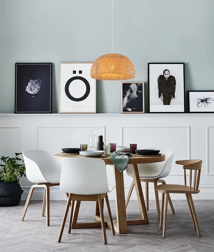 CANASTA: Bohemian Interior Natural Bamboo Finish Pendant Light - Small