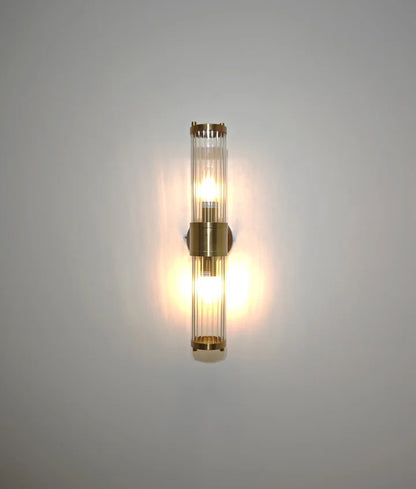 TIEMPO: Interior Up/Down Tubular Clear Glass Wall Light - Chrome