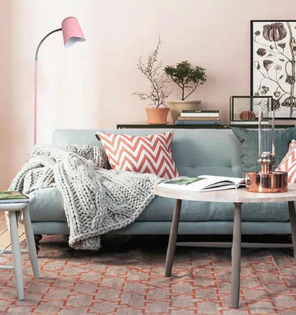 PASTEL: Scandinavian Iron Slim Floor Lamps - Matte Pink