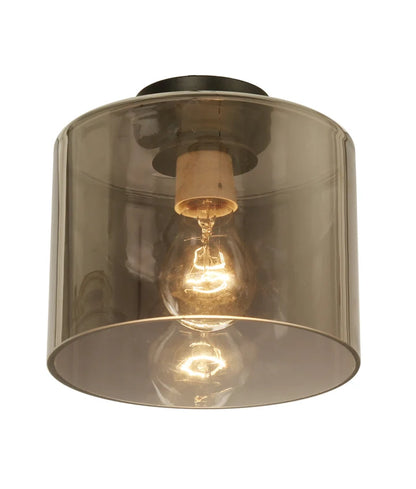 D.I.Y. Batten Fix Ceiling Lights - Oblong Shape Fixtures (Smokey Black Glass & Black Batten)