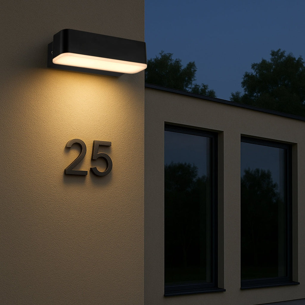 ZIRON 18CM Exterior LED Wall Light Large - Black