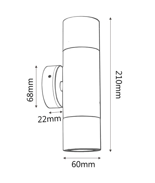 GU10 Exterior Wall Pillar Spot Lights (Solid Patina Brass) IP65 - Up/Down