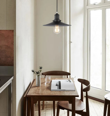 PIATTO: Industrial Black Coolie Pendant Lights - Small