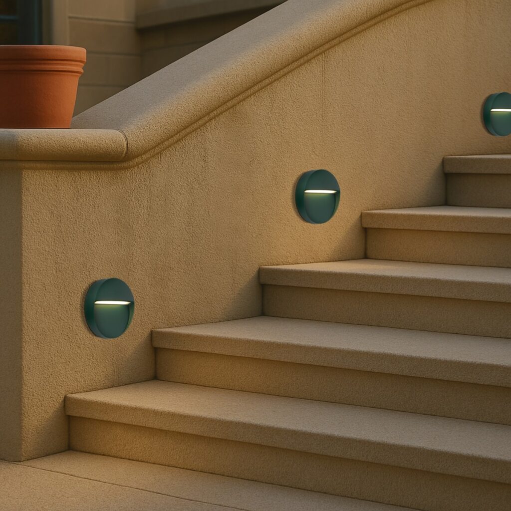 TERIN 24V Exterior LED Round Wall Light - Verde