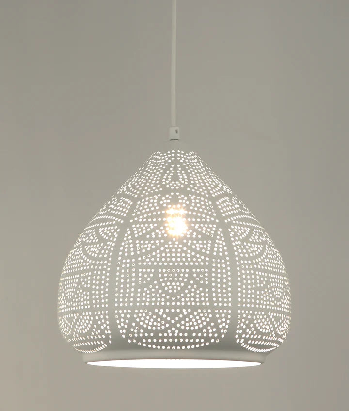 MARRAKESH: Bohemian Interior Ellipse Shape Pendant Lights - White