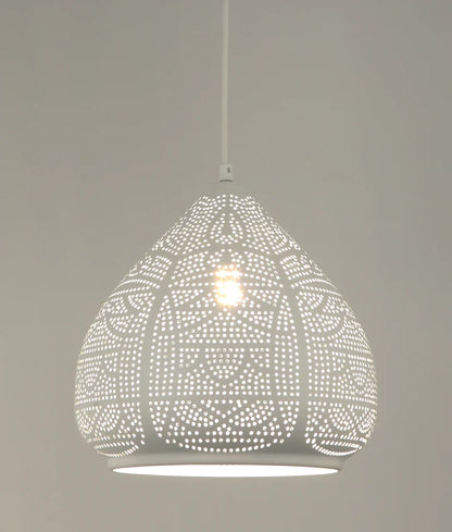MARRAKESH: Bohemian Interior Ellipse Shape Pendant Lights - White