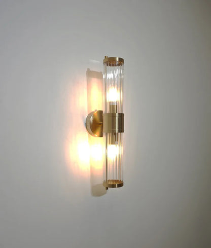 TIEMPO: Interior Up/Down Tubular Clear Glass Wall Light - Chrome