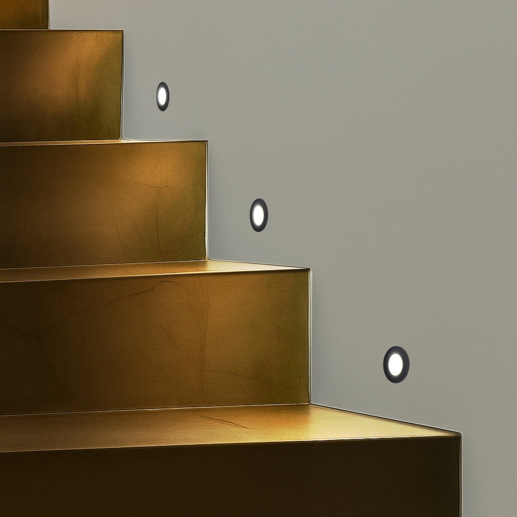 MAREN Round 3CCT LED Stair Wall Light Multi Colour - Black